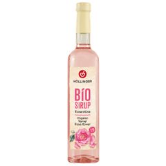 Bio Rosenblüten Sirup 500ml - erfrischender und blumiger Geschmack - perfekt zum Mixen - Sirup in der Glasflasche von Höllinger Juice