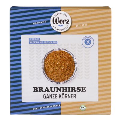 Bio Braunhirse ganze Körner 500g - 5er Vorteilspack von Werz