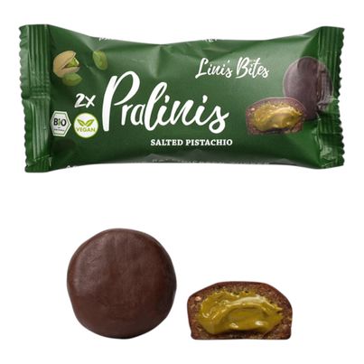 Bio Pralinis Salted Pistachio 46g - 12er Vorteilspack von Lini's Bites