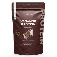 nutri+ Chocolate - Brownie Veganes Proteinpulver 3k - Eiweiß Protein Pulver 1kg von Nutrition Plus