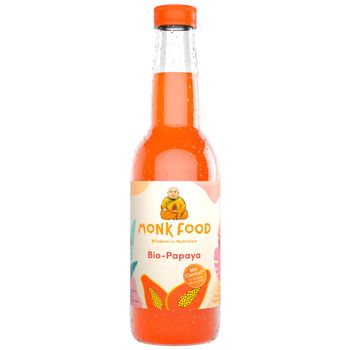 Bio MONK FOOD Papaya Drink 330ml - Belebendes - Harmonisch-fruchtiges Geschmackserlebnis mit Mehrwert - hoher Fruchtgehalt - leichtes Prickeln