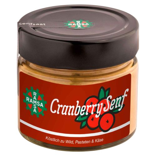 Ramsa Cranberry Senf 180g - Senfspezialität speziell für Wildgerichte und Pasteten abgeschmeckt - Leicht süßlicher Geschmack von Ramsa Wolf online kaufen
