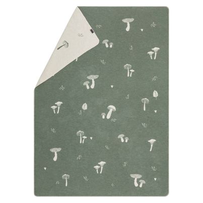 Flanelldecke Pilze Farbe Waldgrün 140x200cm von David Fussenegger