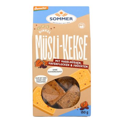 Bio Dkl. Müsli-Kekse Haselnuss 150g - 6er Vorteilspack von Sommer