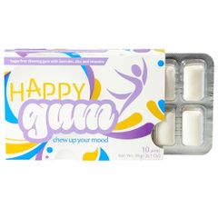 HappyGum Kaugummi Packung 9 Stück - Zuckerfreier Kaugummi mit Lavendelöl Zink und Vitaminen