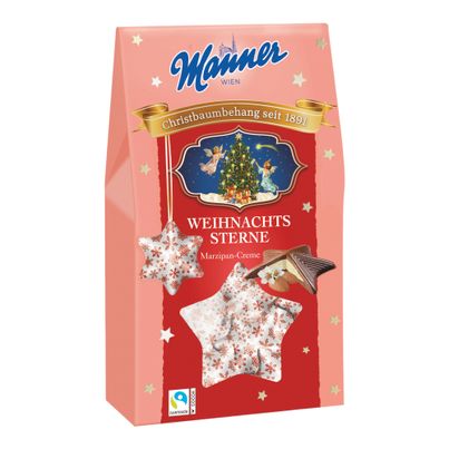 Manner Weihnachtssterne Marzipancreme 130g - Baumbehang von Manner