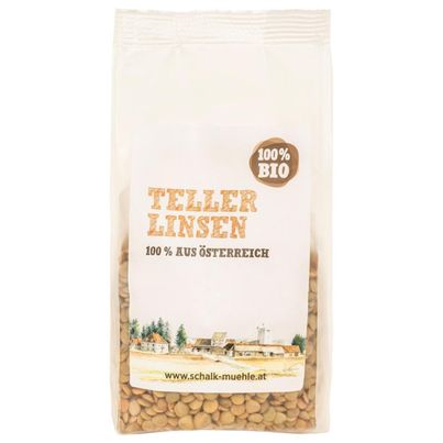 Organic plate lentils from Austria 300g - easy to process - no dominant own taste - vegetable protein from Schalk Mühle