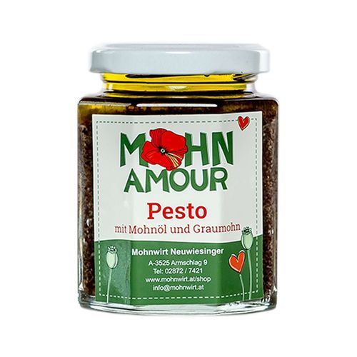 Graumohnöl- Pesto 190ml - Waldviertler Graumohn mit Graumohnöl - Kräutersalz und Petersilie von Mohn Amour