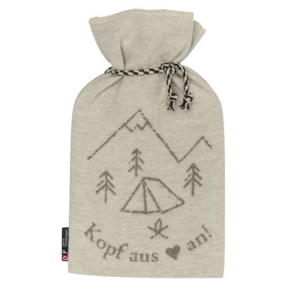 Hot water bottle with cover Kopf aus Color Off-White 21x38cm by David Fussenegger