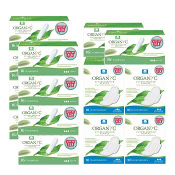 Nachfüllset Tampon- und Bindenspender - Bio-Binden normal mit Flügeln - Bio-Tampons aus Baumwolle -  geeignet für Allergikerinnen von Organyc