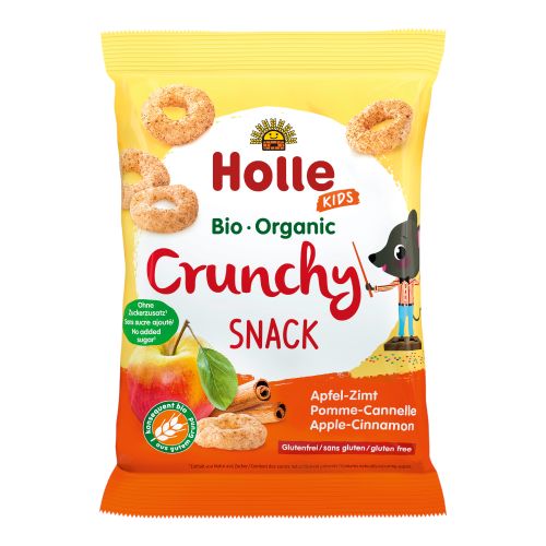 Organic Crunchy Snack Apple Cinnamon 25g - value pack of 8 from Holle