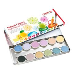 Bio Naturwasserfarben 12 Farben Packung - 6er Vorteilspack von Memo