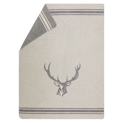 Fluffy Soft Blanket stag/antlers Color Graphite Grey 150x200cm by David Fussenegger