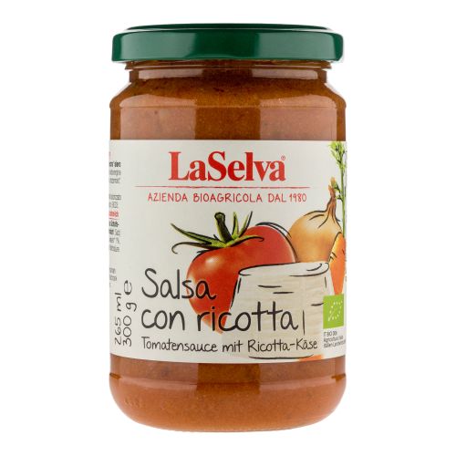 Organic tomato sauce with ricotta cheese 300g - value pack of 6 from La Selva