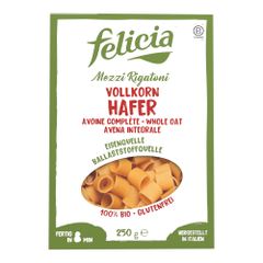 Bio Vollkorn Hafer Mezzi Rigatoni 250g - 8er Vorteilspack von Felicia Bio