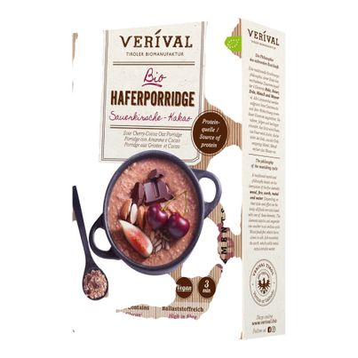 Bio Haferporridge Sauerkir. Kakao 350g - 6er Vorteilspack von Verival