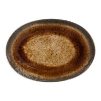 Iris Brown Platte oval 30x17cm - 4er Vorteilspack von Cosy&Trendy