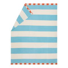 Leichte Kuscheldecke Blockstreifen Farbe Hellblau 140x200cm von David Fussenegger