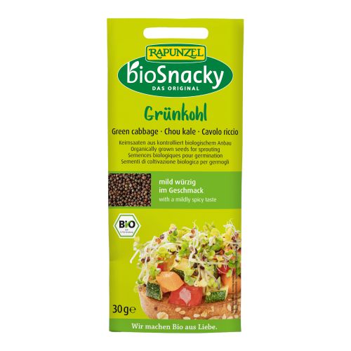 Organic bioSnacky sprouts kale 30g - value pack of 12 from bioSnacky - Rapunzel