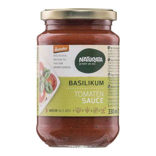 Organic basil tomato sauce 330ml - value pack of 6 from Naturata