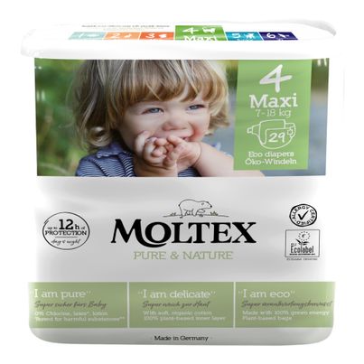Bio 4 Maxi diaper 7-18kg 29 pieces - value pack of 6 from Moltex Nature No 1
