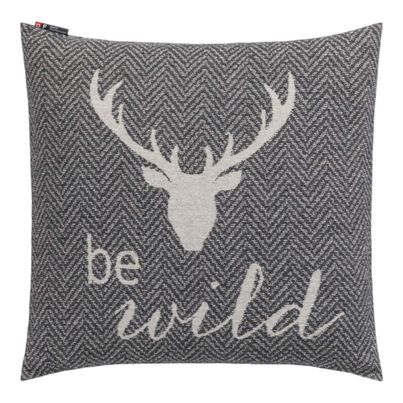 Cushion Cover Be Wild Color Charcoal 50x50cm by David Fussenegger
