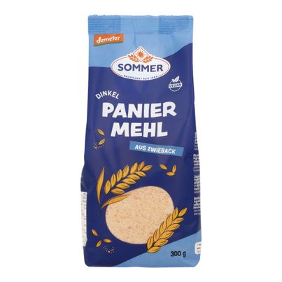 Bio Dinkel Paniermehl ohne Zucker 300g - 6er Vorteilspack von Sommer