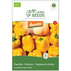 Bio Paprika Quadrato d’Asti Giallo 3.75g Saatgut von Living Seeds