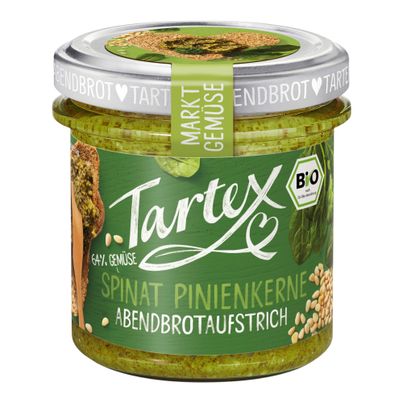 Bio Spinat Pinienkerne Aufstrich 135g - 6er Vorteilspack von Tartex