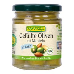 Bio Oliven grün gefüllt/Mandeln 190g - 6er Vorteilspack von Rapunzel Naturkost