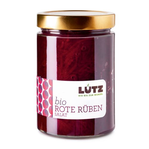 Bio Rote Rüben Salat 580ml - perfekte Beilage - bunt - knackig - ohne Zusatzstoffe - aus kontrollierter Landwirtschaft von Bio Lutz