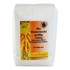 Bio Dinkelmehl griffig T1000 1000g von Nestelberger