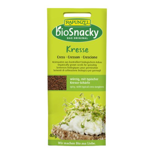 Organic bioSnacky cress germination seeds 40g - value pack of 12 from bioSnacky - Rapunzel