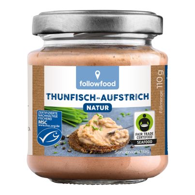 Bio Thunfisch-Creme Natur 110g - 6er Vorteilspack von Followfood