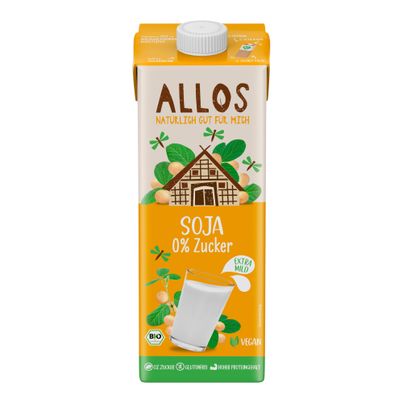 Bio Soja Drink naturell ungesüßt 1000ml - 6er Vorteilspack von Allos