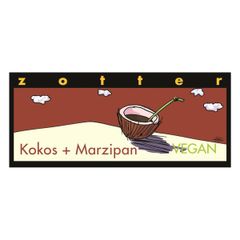Organic chocolate coconut + marzipan 70g - 10 pieces benefit pack from Zotter