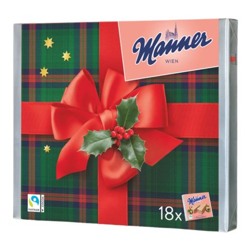 Manner Original Neapolitaner 18er Geschenkpackung Weihnachten Schleife - 1350g