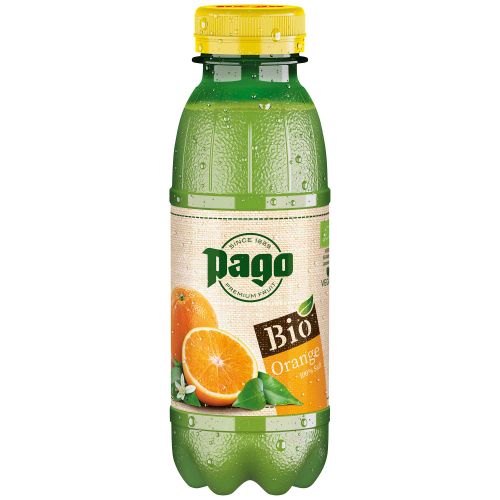 Pago Organic Orange 100% Pet 330ml - value pack of 12 from Pago