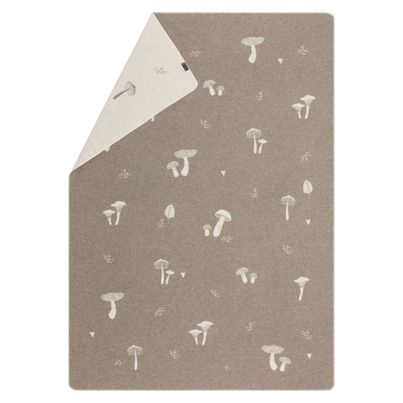 Flannel Blanket mushrooms'n more Color Smoky Grey 140x200cm by David Fussenegger
