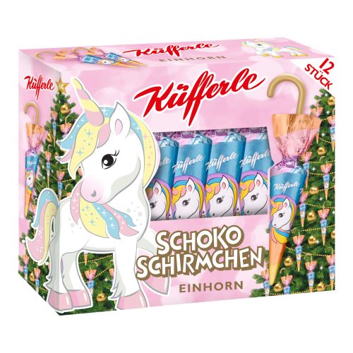 Schokoschirmchen Einhorn 12 Stück - 162g von Küfferle