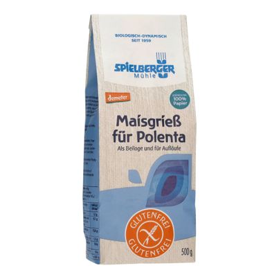 Bio Glutenfr. Maisgrieß f. Polenta 500g - 4er Vorteilspack von Spielberger Mühle