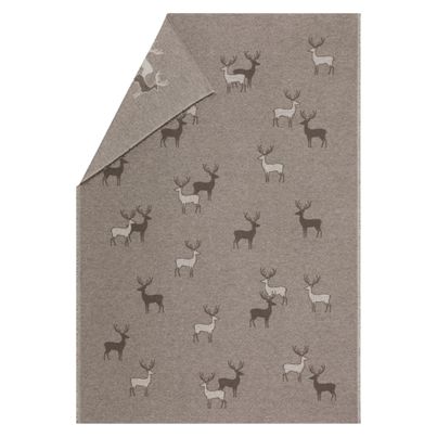 Flannel Blanket Herd of Deer Color Rustic Brown 140x200cm by David Fussenegger