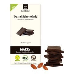 Bio Dattel Schokolade Edelbitter 85g - 10er Vorteilspack von Makri