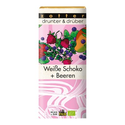 Organic chocolate white chocolate + berries 70g - 10 pieces benefit pack from Zotter