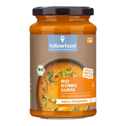 Bio Kürbissuppe mit Kokos 375ml - 6er Vorteilspack von Rettergut