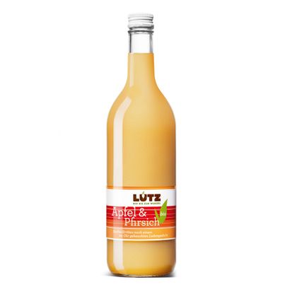 Bio Fruchtsaft Apfel und Pfirsich 700ml - süße Versuchung - fruchtig - ideal für den Sommer von Bio Lutz