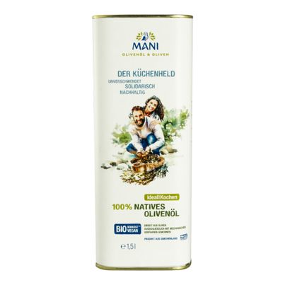 Bio Olivenöl 100% nativ Küchenheld 1500ml von Mani Bläuel