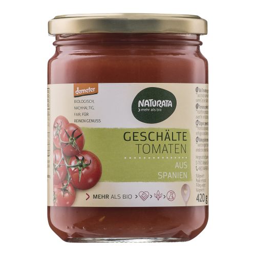 Bio Geschälte Tomaten 420g - 6er Vorteilspack von Naturata