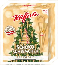Küfferle Schokoschirmchen festgold 12 Stück - 162g von Küfferle