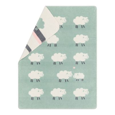 Baby Blanket Sheeps Color Light Green 75x100cm by David Fussenegger